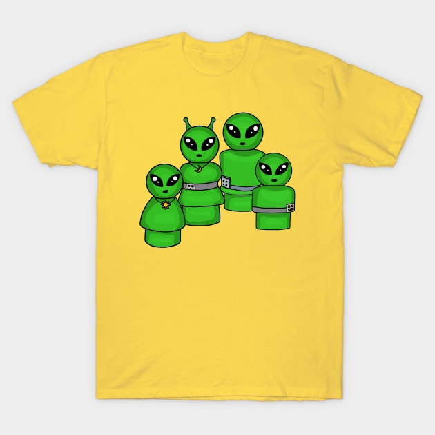 Little Alien Family T-Shirt by Slightly Unhinged